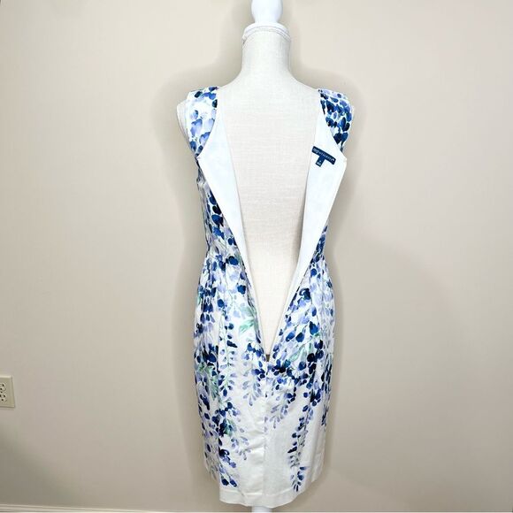 RSVP by Talbots Pastel Floral Sheath Dress Brunch Baby Shower Dress 4 - Picture 7 of 14